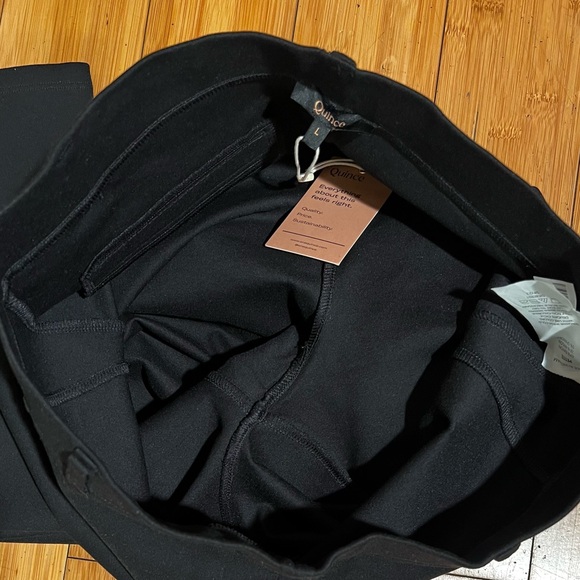 NWT Quince Pull On Ultra-Stretch Ponte Straight Leg Pants Black Size L - Picture 5 of 14
